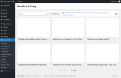 Page screenshot: Custom Blocks → Variation Library