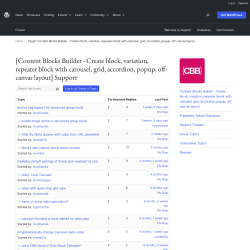 Page screenshot: Custom Blocks → Support Forum