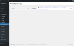 Page screenshot: Custom Blocks → Variation Library