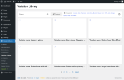 Page screenshot: Custom Blocks → Variation Library