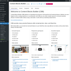 Page screenshot: Custom Blocks → Settings