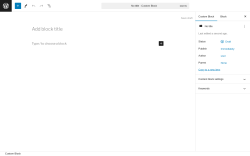 Page screenshot: Custom Blocks → Add New Block