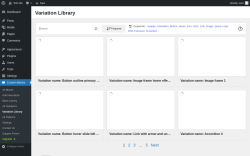 Page screenshot: Custom Blocks → Variation Library