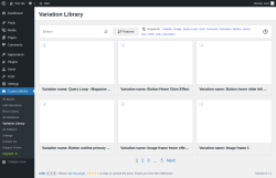 Page screenshot: Custom Blocks → Variation Library