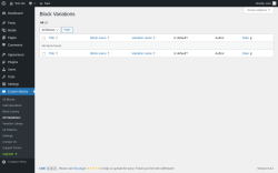 Page screenshot: Custom Blocks → All Variations
