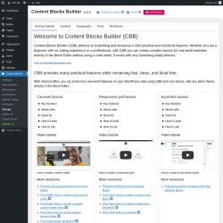 Page screenshot: Custom Blocks → Settings