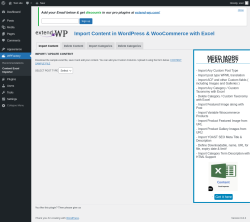 Page screenshot: WPFactory → Content Excel Importer