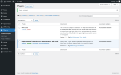 Page screenshot: Plugins ‹ Test site — WordPress