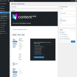 Page screenshot: Content Hubs → Add Content Hub → Design