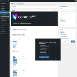 Page screenshot: Content Hubs → Add new Content Hub → Design