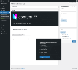 Page screenshot: Content Hubs → Add new Content Hub → Misc