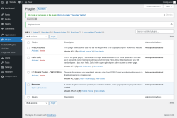 Page screenshot: Plugins &lsaquo; Test site &mdash; WordPress