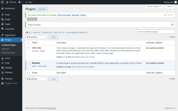 Page screenshot: Plugins &lsaquo; Test site &mdash; WordPress