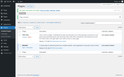 Page screenshot: Plugins &lsaquo; Test site &mdash; WordPress