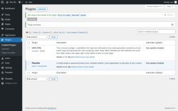 Page screenshot: Plugins &lsaquo; Test site &mdash; WordPress