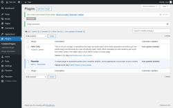 Page screenshot: Plugins &lsaquo; Test site &mdash; WordPress