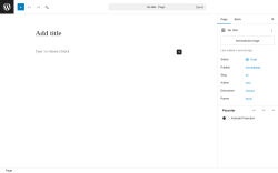 Page screenshot: Add Page &lsaquo; Test site &mdash; WordPress