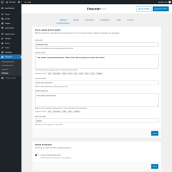 Page screenshot: Passster &rarr; Settings