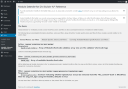 Page screenshot: Tools → Module Extender API Reference