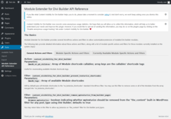 Page screenshot: Tools → Module Extender API Reference