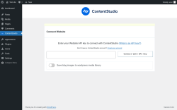 Page screenshot: ContentStudio Publisher ‹ Test site — WordPress
