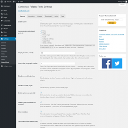Page screenshot: Settings &rarr; Related Posts