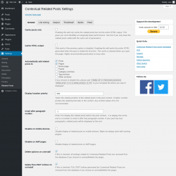 Page screenshot: Settings &rarr; Related Posts