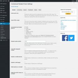 Page screenshot: Settings &rarr; Related Posts