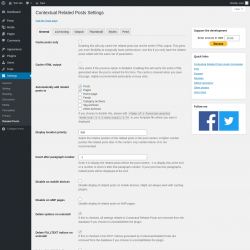 Page screenshot: Settings &rarr; Related Posts