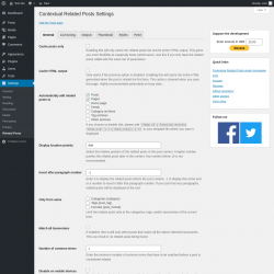 Page screenshot: Settings &rarr; Related Posts