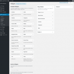 Page screenshot: Widgets &lsaquo; Test site &mdash; WordPress