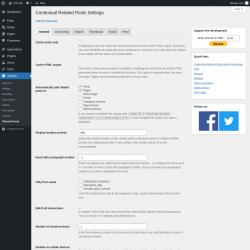 Page screenshot: Settings &rarr; Related Posts