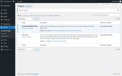 Page screenshot: Plugins &lsaquo; Test site &mdash; WordPress