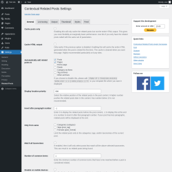 Page screenshot: Settings &rarr; Related Posts