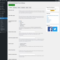 Page screenshot: Settings &rarr; Related Posts