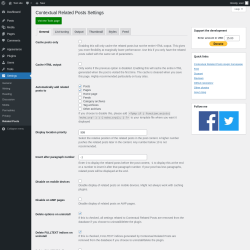 Page screenshot: Settings &rarr; Related Posts