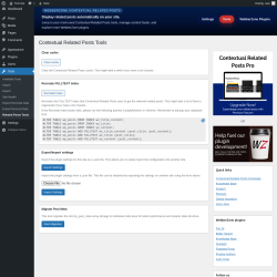 Page screenshot: Tools &rarr; Related Posts Tools