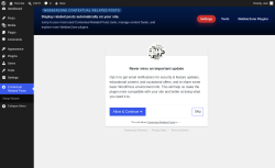 Page screenshot: Contextual Related Posts &lsaquo; Test site &mdash; WordPress