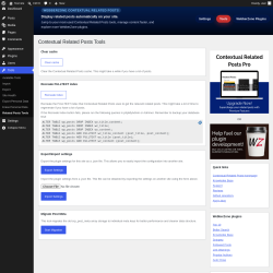 Page screenshot: Tools &rarr; Related Posts Tools