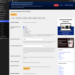 Page screenshot: Settings &rarr; Related Posts