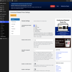 Page screenshot: Settings &rarr; Related Posts
