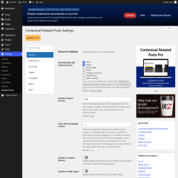 Page screenshot: Settings &rarr; Related Posts