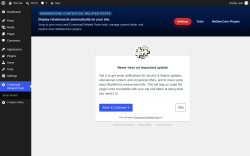 Page screenshot: Contextual Related Posts &lsaquo; Test site &mdash; WordPress
