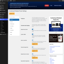 Page screenshot: Settings &rarr; Related Posts