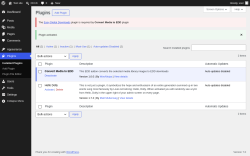 Page screenshot: Plugins &lsaquo; Test site &mdash; WordPress