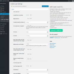 Page screenshot: Cookie Law Info → Cookie Law Settings