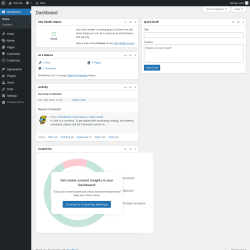 Page screenshot: Dashboard ‹ Test site — WordPress