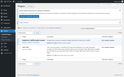 Page screenshot: Plugins ‹ Test site — WordPress