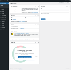 Page screenshot: Dashboard ‹ Test site — WordPress