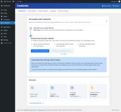 Page screenshot: CookieYes &lsaquo; Test site &mdash; WordPress